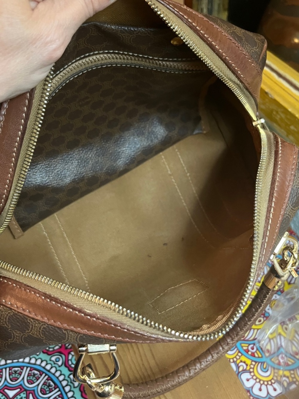 Preowned CELINE Macadam Mini Boston Hand Bag - Picture 10 of 12